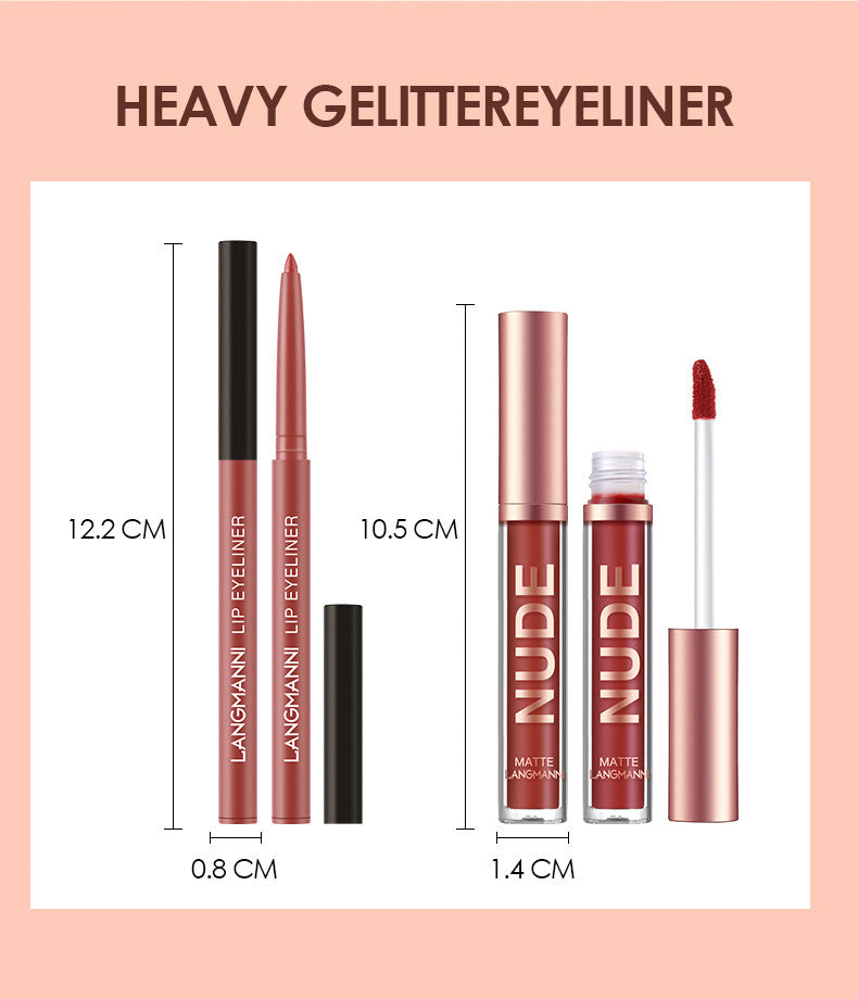 Lip Liner And Lipstick Makeup 12 Pcs Waterproof set