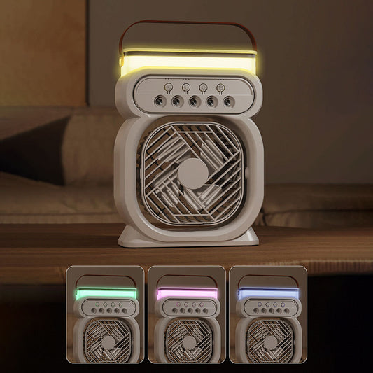 3-in-1 Mini Aircooler met LED Verlichting – USB & Stil Design ideaal voor de zomer!