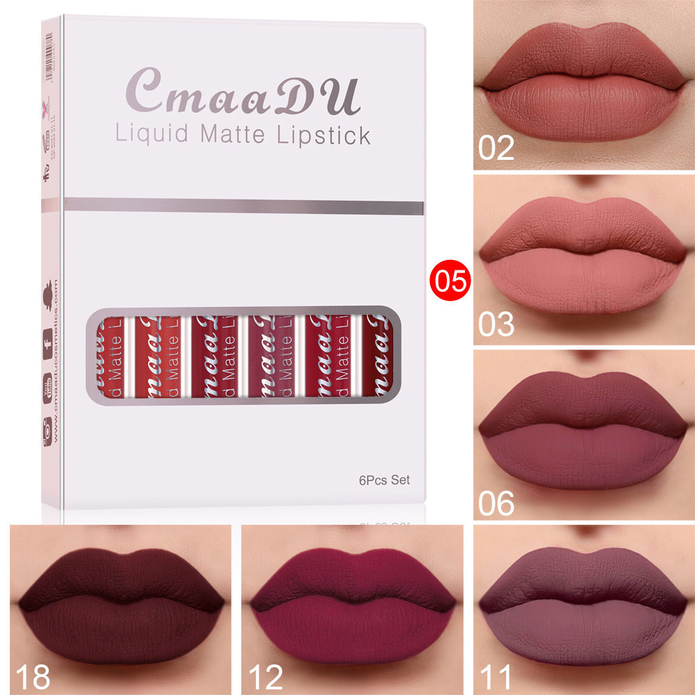 6 Boxes Of Matte wow Non-stick Cup Waterproof Lipstick Long lasting
