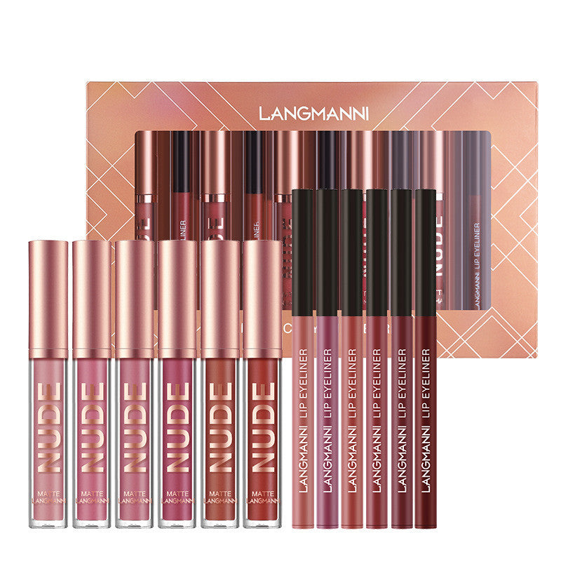 Lip Liner And Lipstick Makeup 12 Pcs Waterproof set