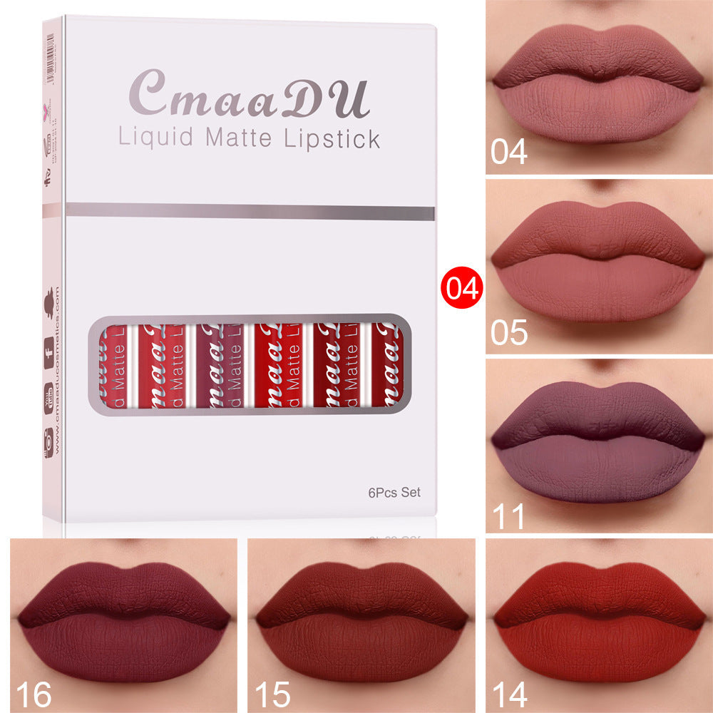 6 Boxes Of Matte wow Non-stick Cup Waterproof Lipstick Long lasting