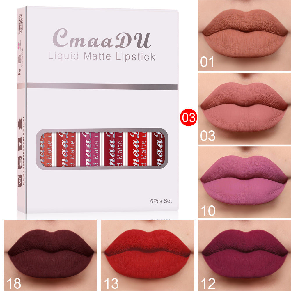 6 Boxes Of Matte wow Non-stick Cup Waterproof Lipstick Long lasting