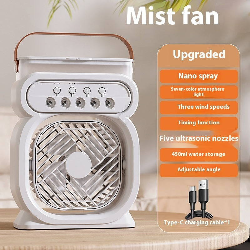 3-in-1 Mini Aircooler met LED Verlichting – USB & Stil Design ideaal voor de zomer!
