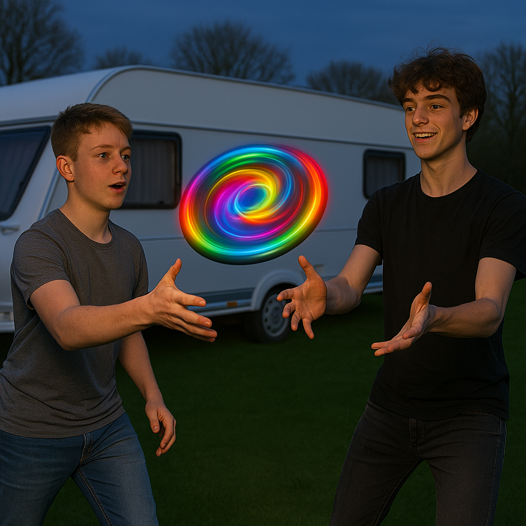 🌈 Glow Disk meteor Pro – LED Frisbee met Lichtshow TikTok nieuwste trend (Oplaadbaar)