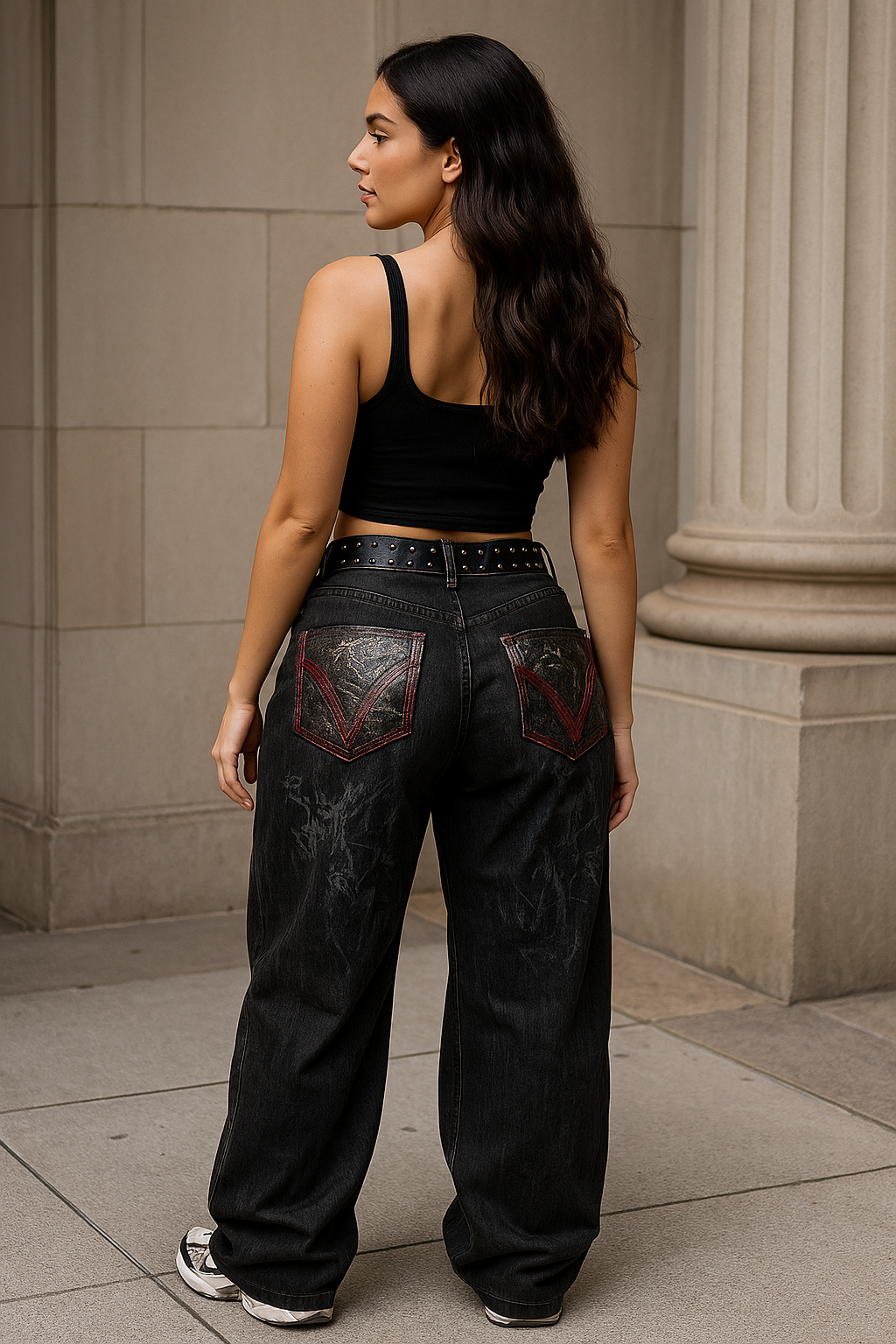๐ค Y2K Shadow Flare โ Exclusieve Wide-Leg Jeans met Attitude