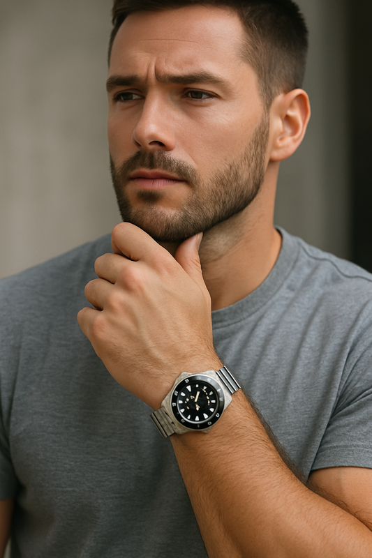 ⌚ GlowElegance Quartz Watch – Stainless Steel Luxe