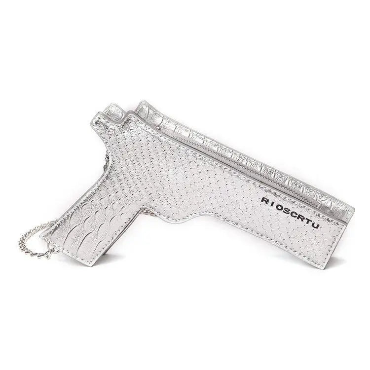 🔫 Bad Babe Gun Clutch – Croco Black