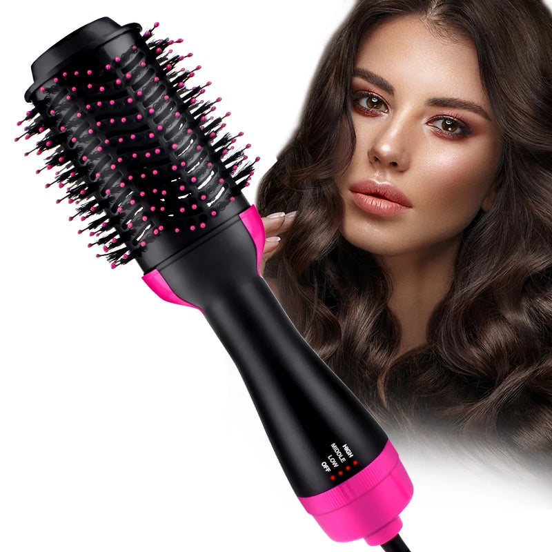 One Step Hair Dryer and Volumizer Round Hot Air Brussh