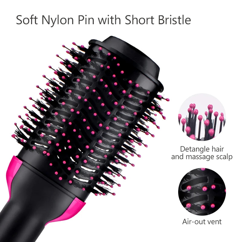 One Step Hair Dryer and Volumizer Round Hot Air Brussh
