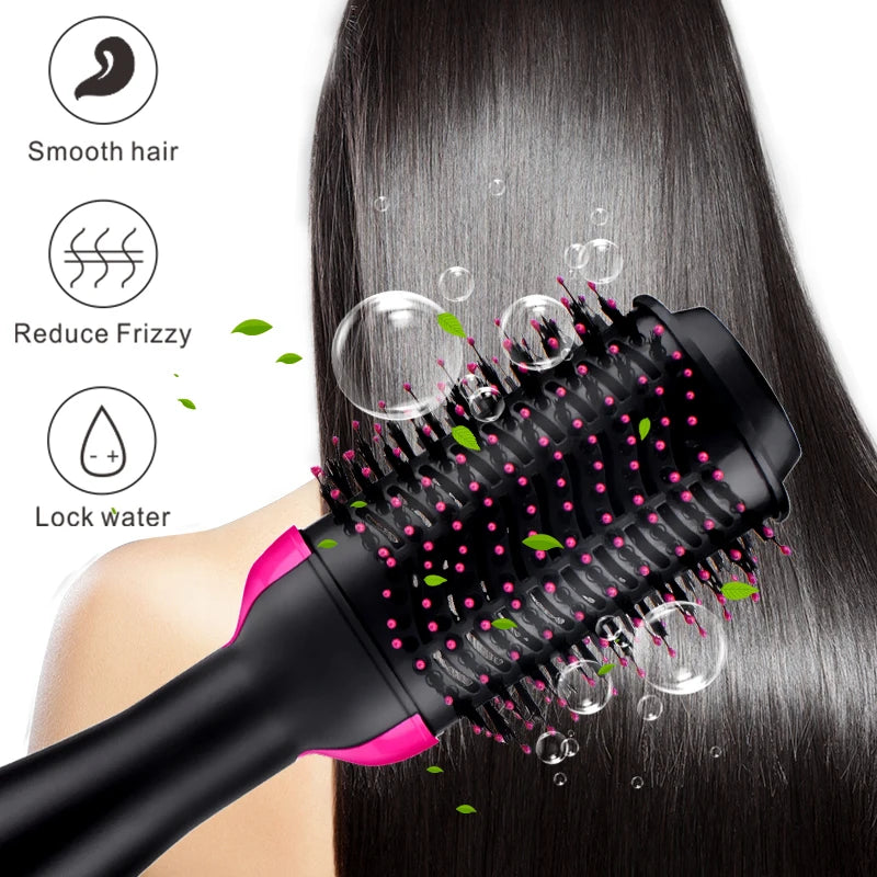 One Step Hair Dryer and Volumizer Round Hot Air Brussh