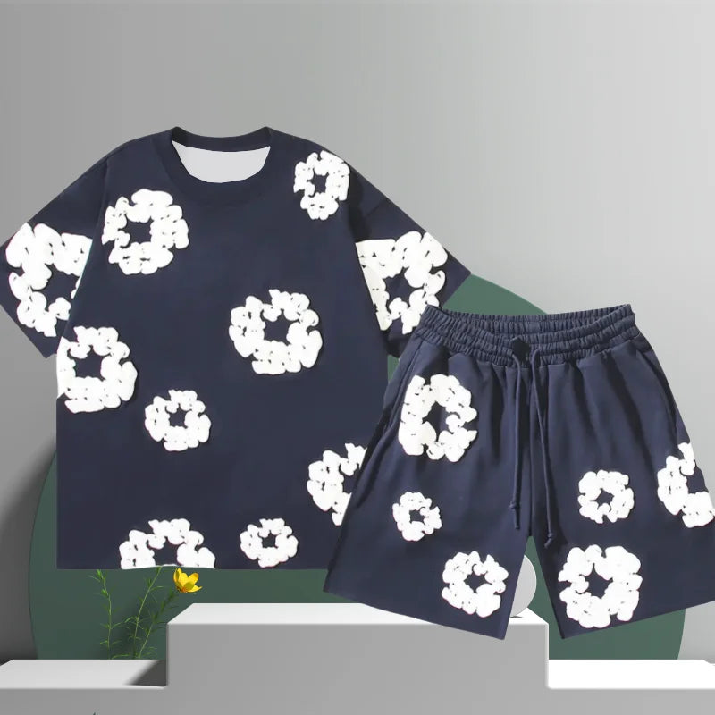 ☀️ GlowFlex Unisex flower Summer Tee – Casual, Luchtig & Trendy
