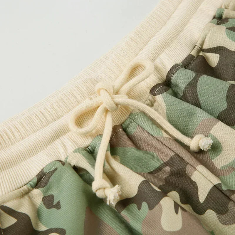 🖤 Camouflage Chic 2-Piece Set – Hoodie & Wide Leg Pants