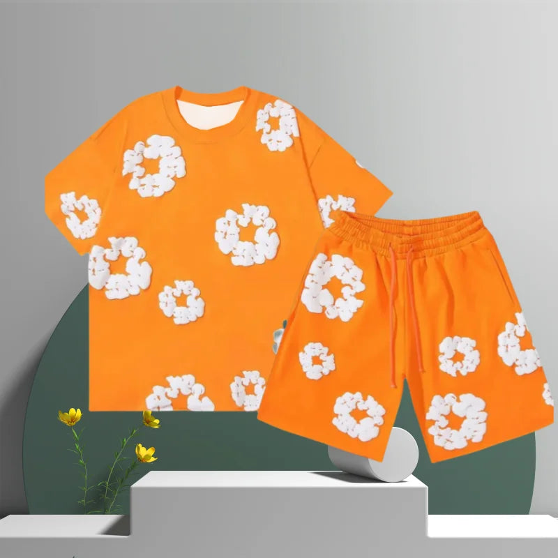 ☀️ GlowFlex Unisex flower Summer Tee – Casual, Luchtig & Trendy