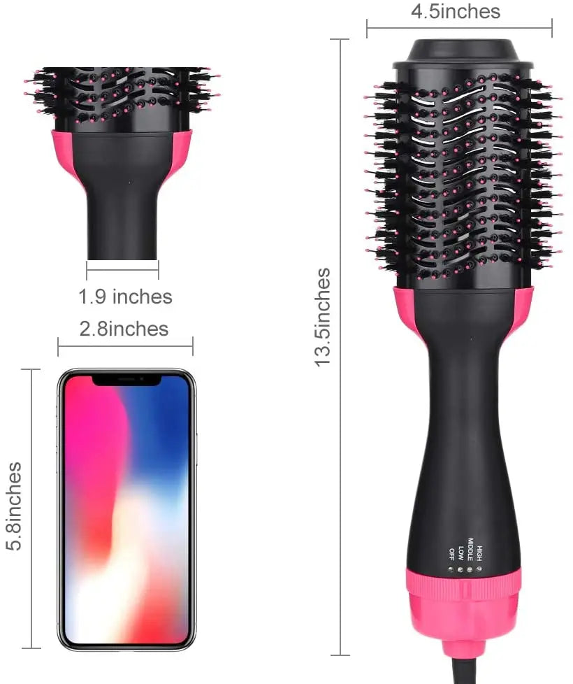 One Step Hair Dryer and Volumizer Round Hot Air Brussh