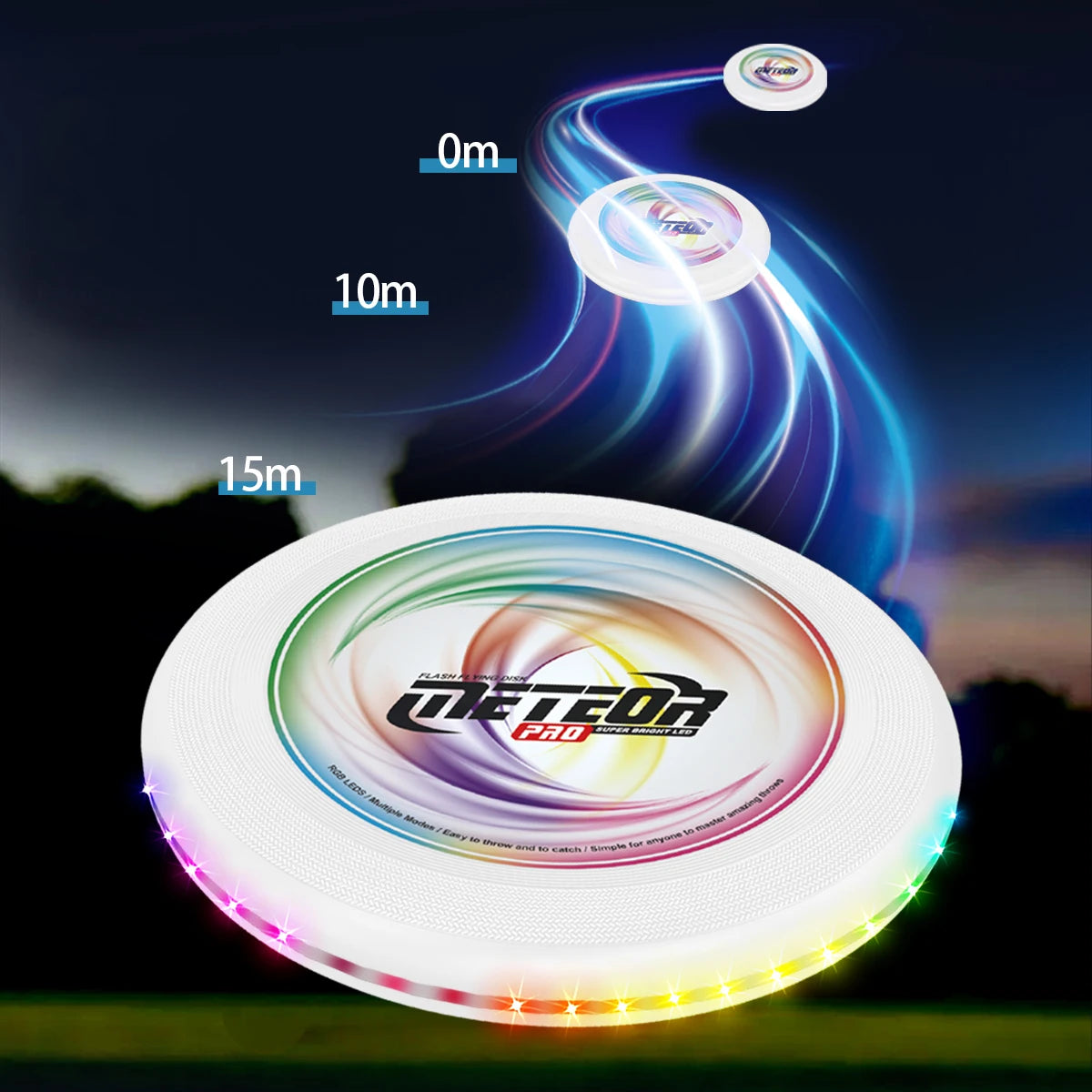 🌈 Glow Disk meteor Pro – LED Frisbee met Lichtshow TikTok nieuwste trend (Oplaadbaar)