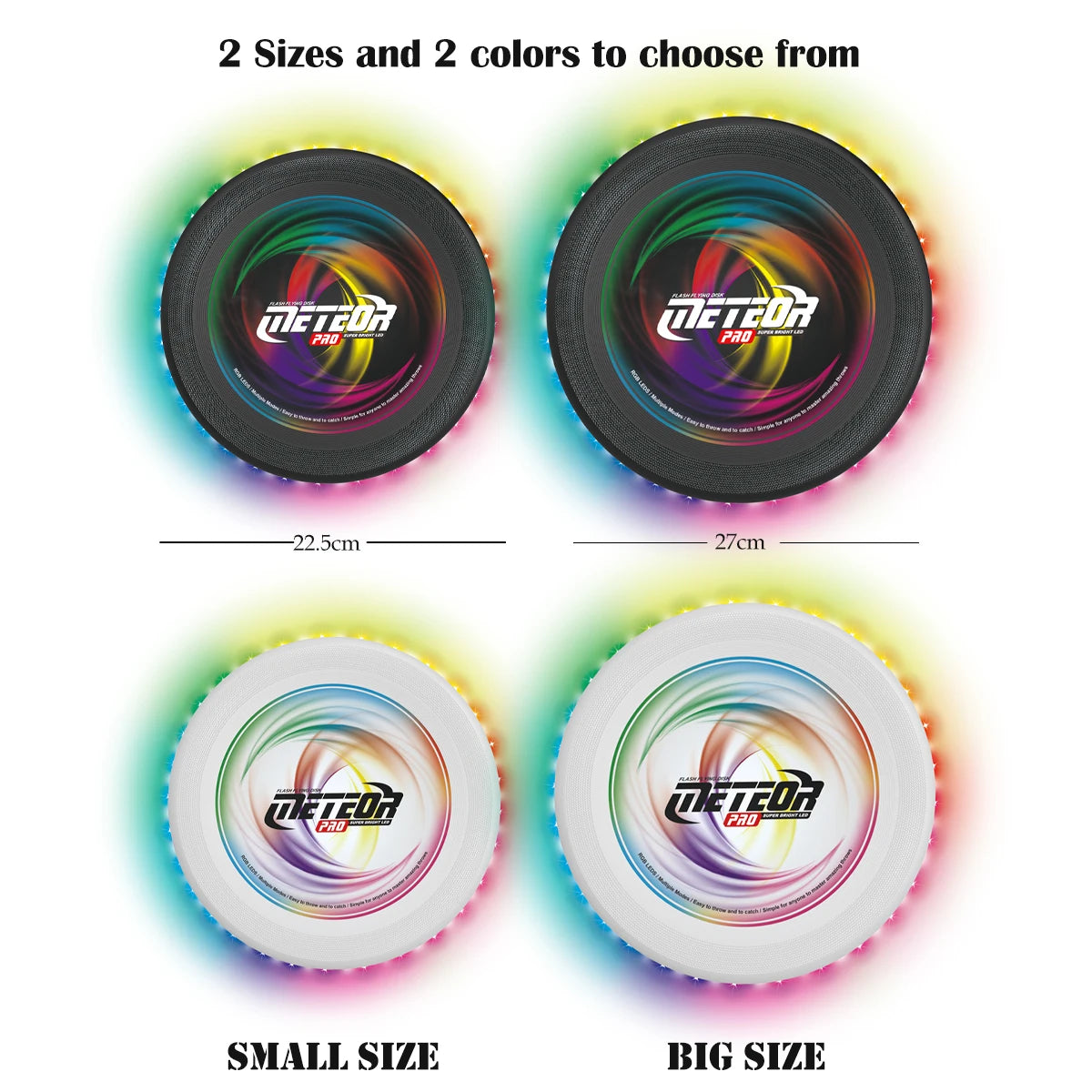 🌈 Glow Disk meteor Pro – LED Frisbee met Lichtshow TikTok nieuwste trend (Oplaadbaar)