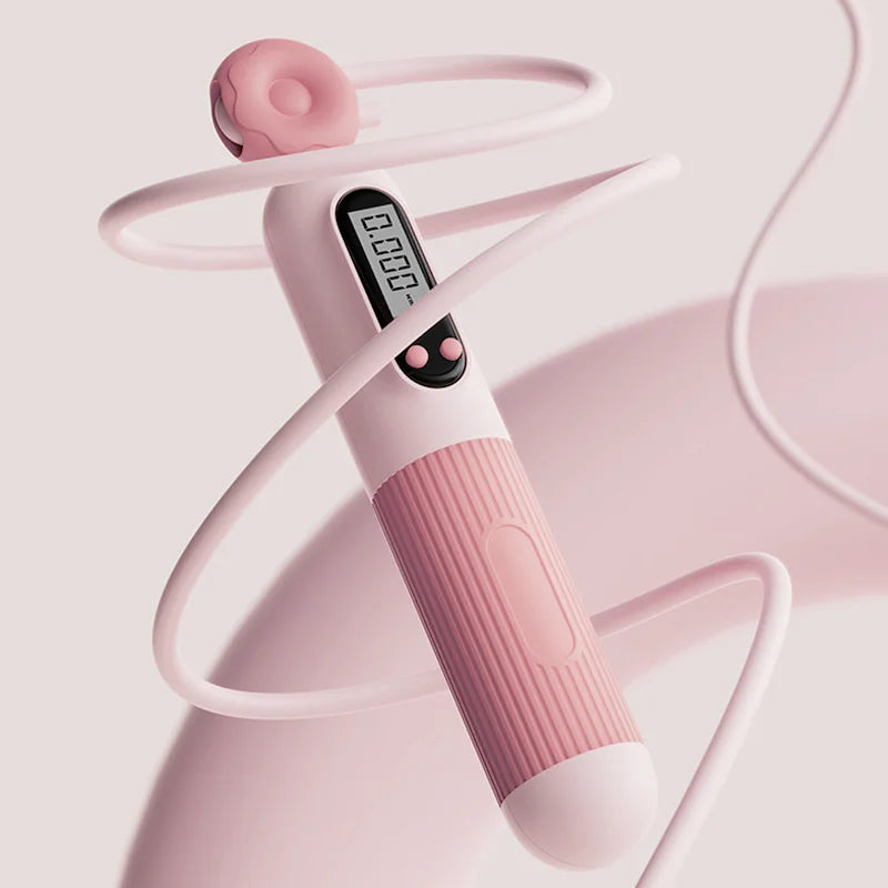 SmartFit Roze Springtouw met Teller – Jouw Fitness Buddy in Stijl