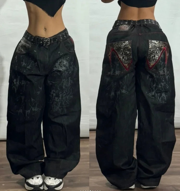 ๐ค Y2K Shadow Flare โ Exclusieve Wide-Leg Jeans met Attitude