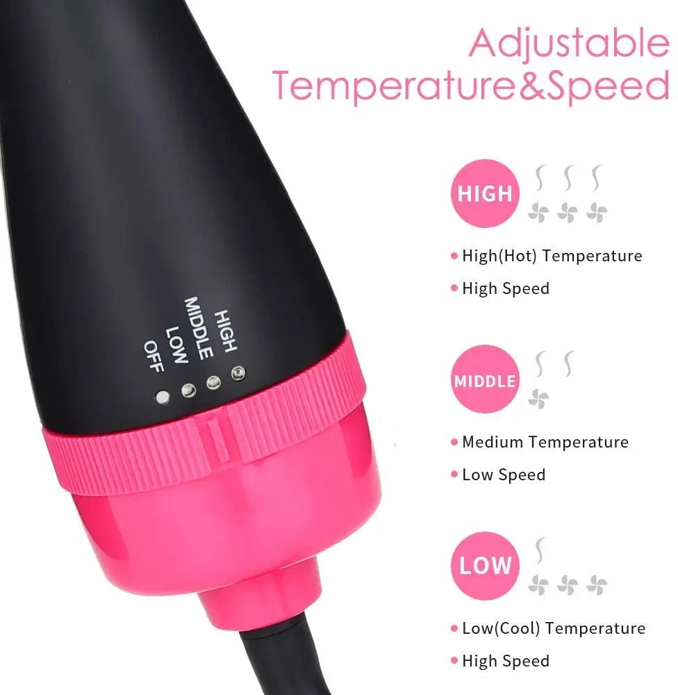 One Step Hair Dryer and Volumizer Round Hot Air Brussh
