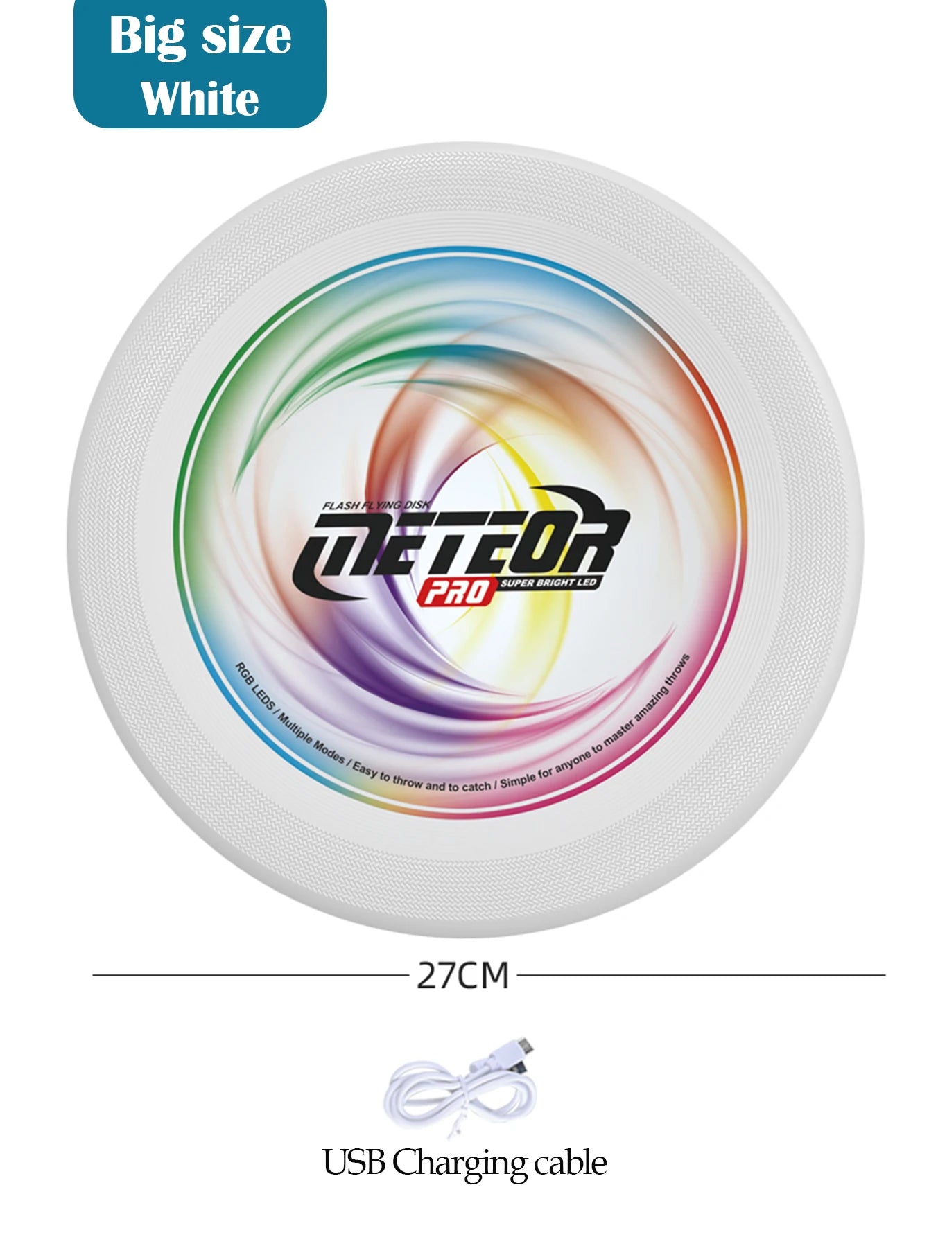 🌈 Glow Disk meteor Pro – LED Frisbee met Lichtshow TikTok nieuwste trend (Oplaadbaar)