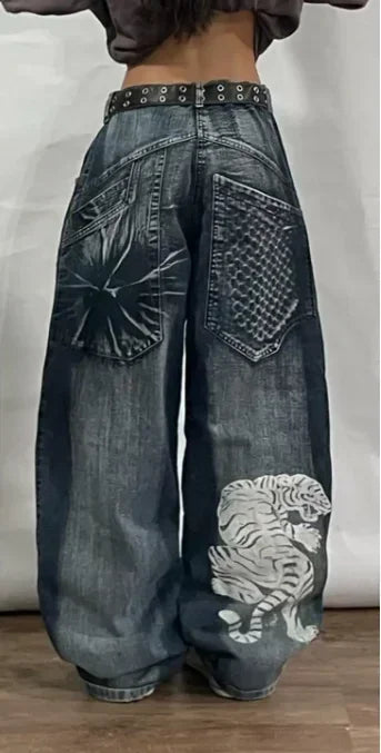 ๐ค Y2K Shadow Flare โ Exclusieve Wide-Leg Jeans met Attitude
