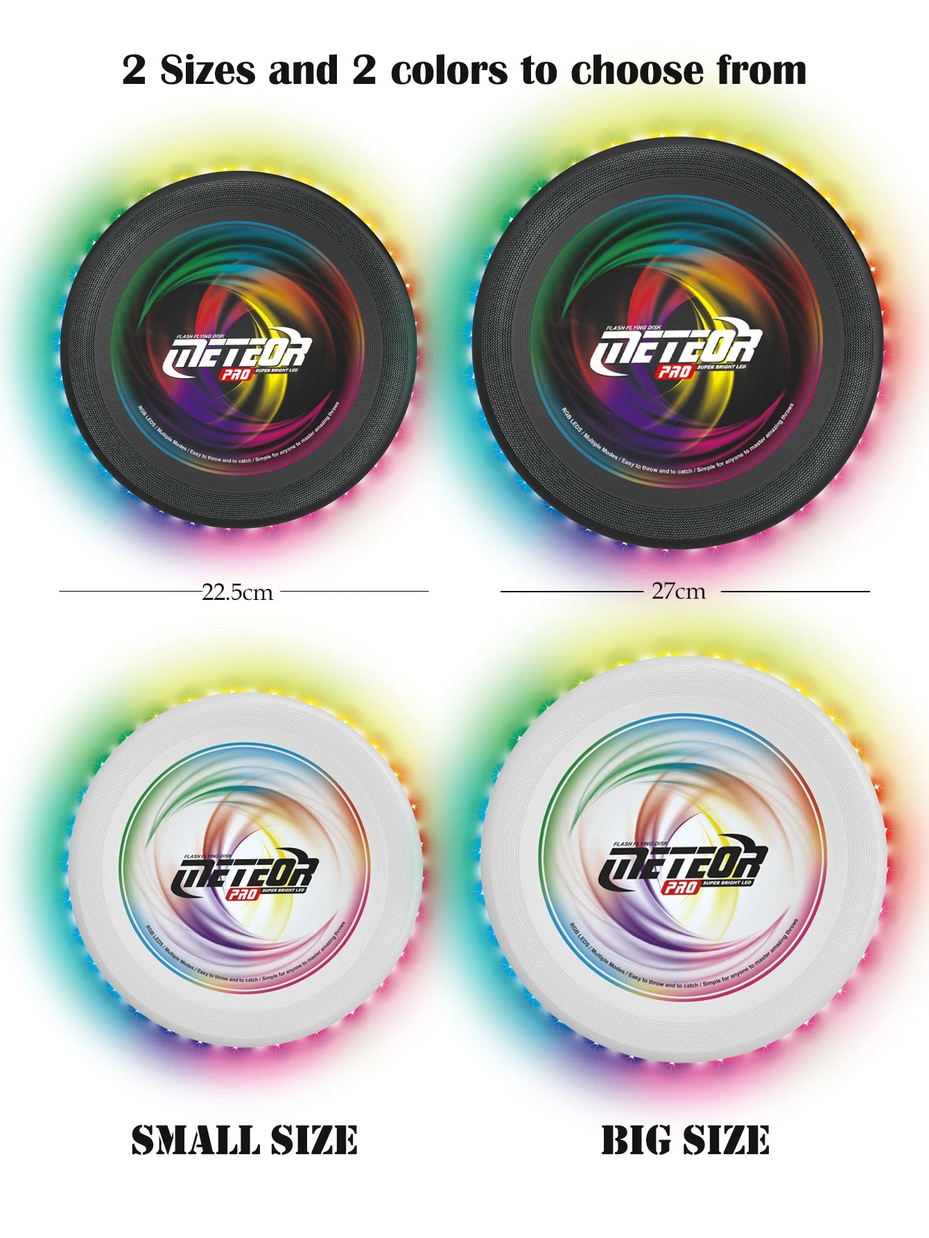 🌈 Glow Disk meteor Pro – LED Frisbee met Lichtshow TikTok nieuwste trend (Oplaadbaar)