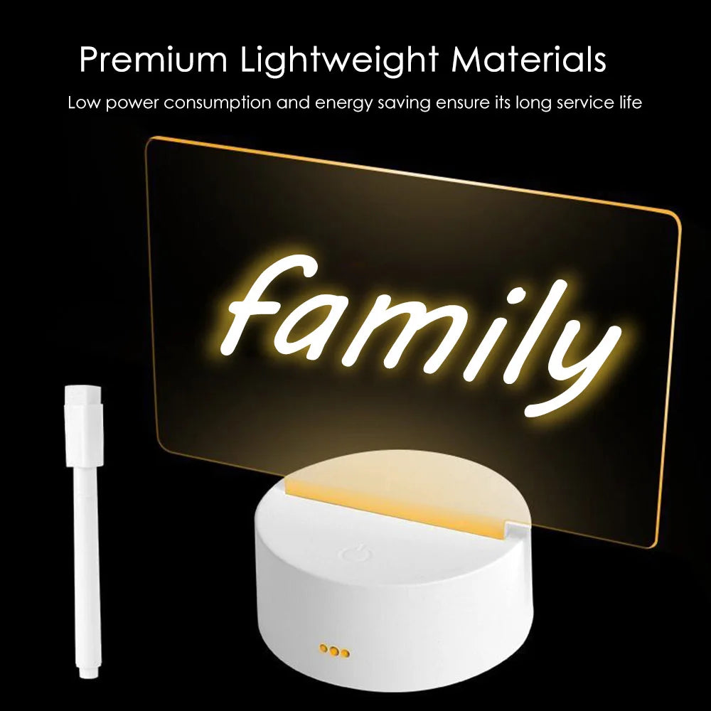 ✨ GlowNote™ LED Schrijfbord Lamp – Laat een boodschap achter met licht!