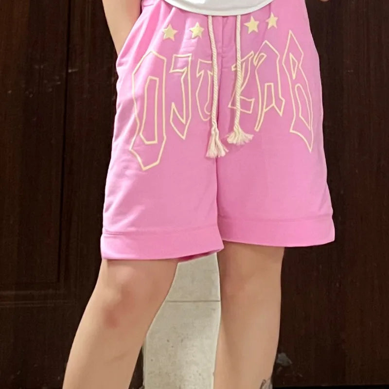 💗 StreetVibe™ Pink Wide-Leg Shorts – High Waist Summer Must-Have
