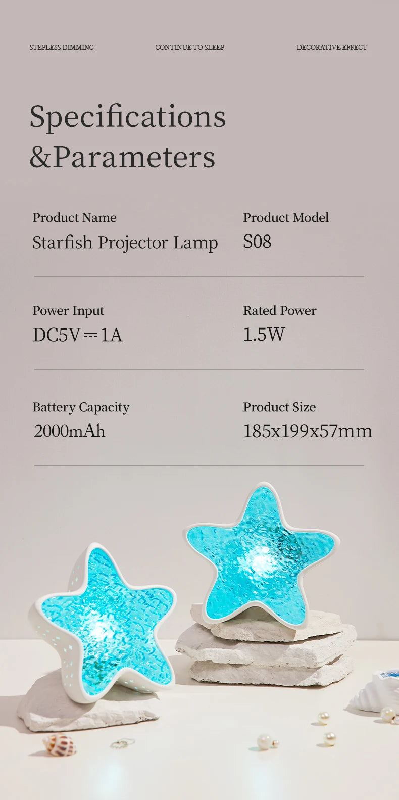 πβ¨ Starfish Ocean Projector Lamp β Haal de zee in je kamer