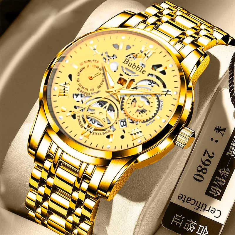 ⌚ GlowElegance Quartz Watch – Stainless Steel Luxe