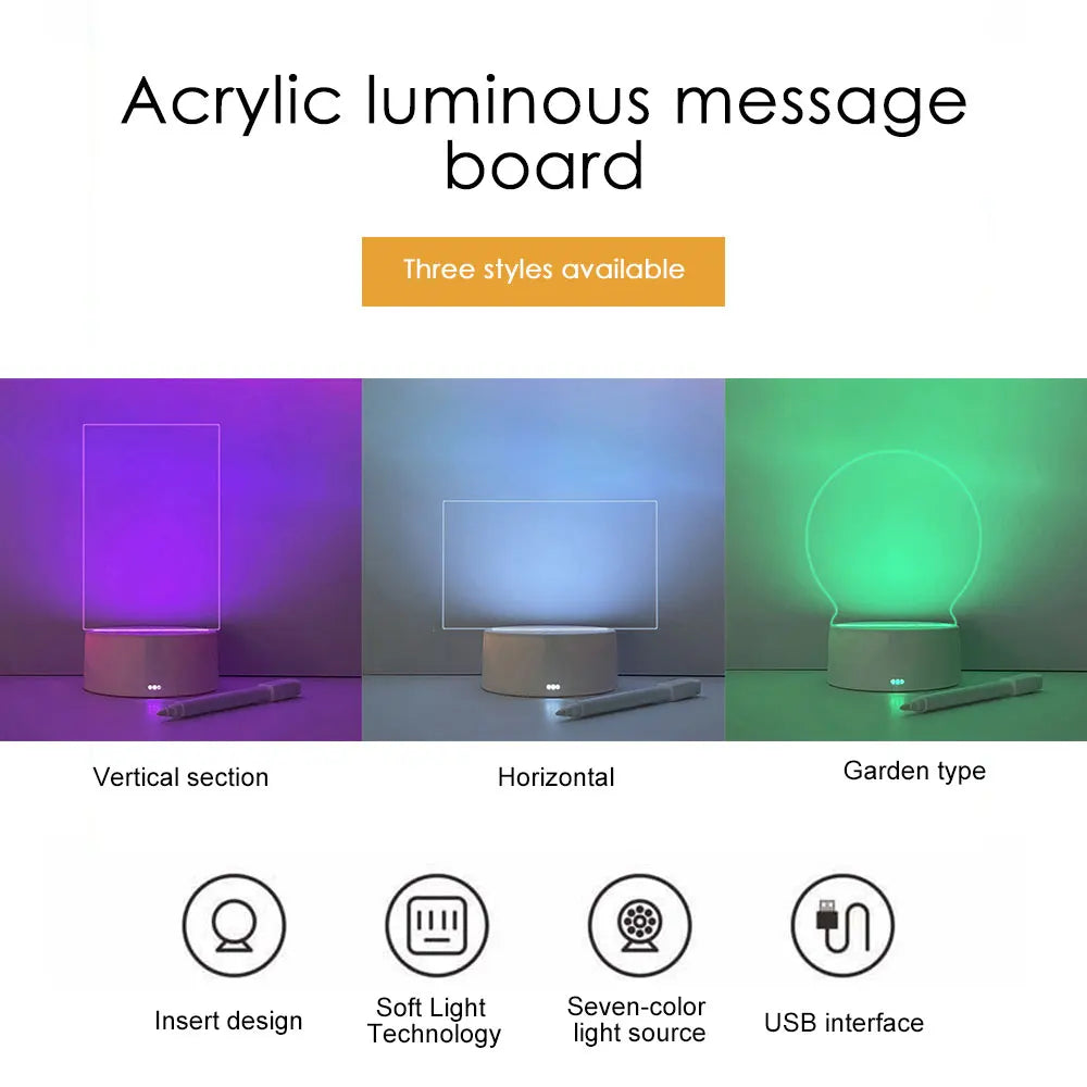 ✨ GlowNote™ LED Schrijfbord Lamp – Laat een boodschap achter met licht!