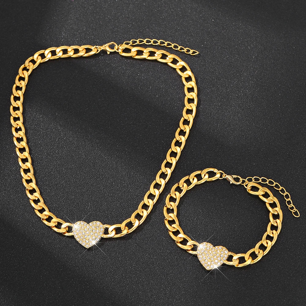 ๐ Sparkling Heart โ Gouden Armbandenset vol Liefde & Glamour