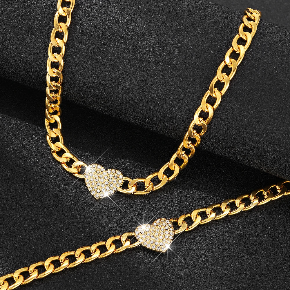 ๐ Sparkling Heart โ Gouden Armbandenset vol Liefde & Glamour