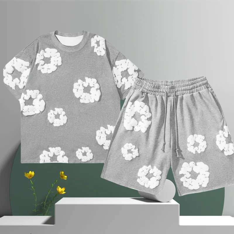☀️ GlowFlex Unisex flower Summer Tee – Casual, Luchtig & Trendy