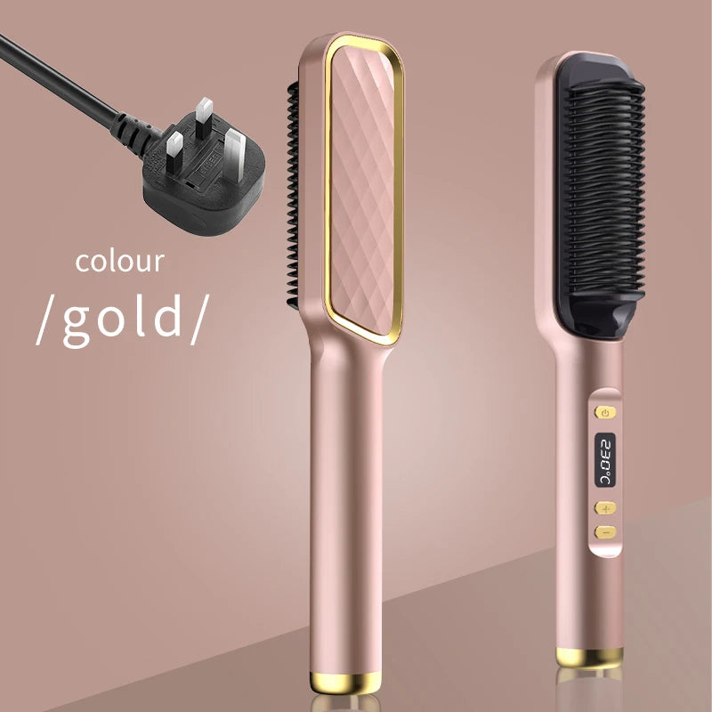 Nieuwste trend stijltang 2-in-1 Haar Stijler & Borstel – Steil & Glanzend Haar in 1 Minuut | Anti-Frizz & Hittebescherming