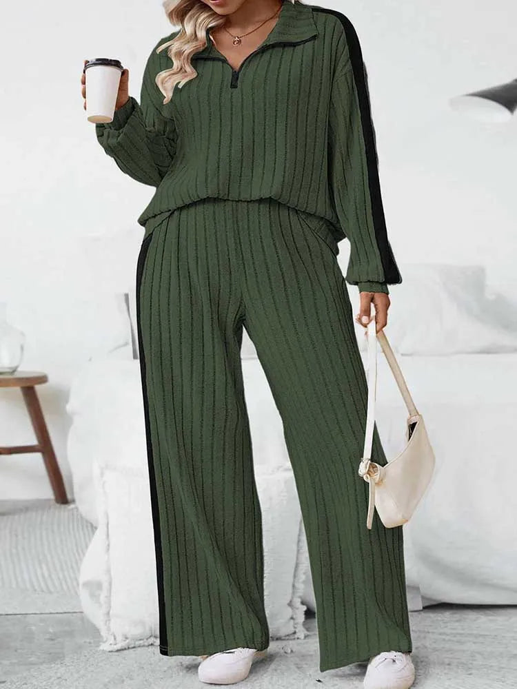 ๐ท GlowEase Plus Size 2-Piece Set โ Ribbed Knit Elegance