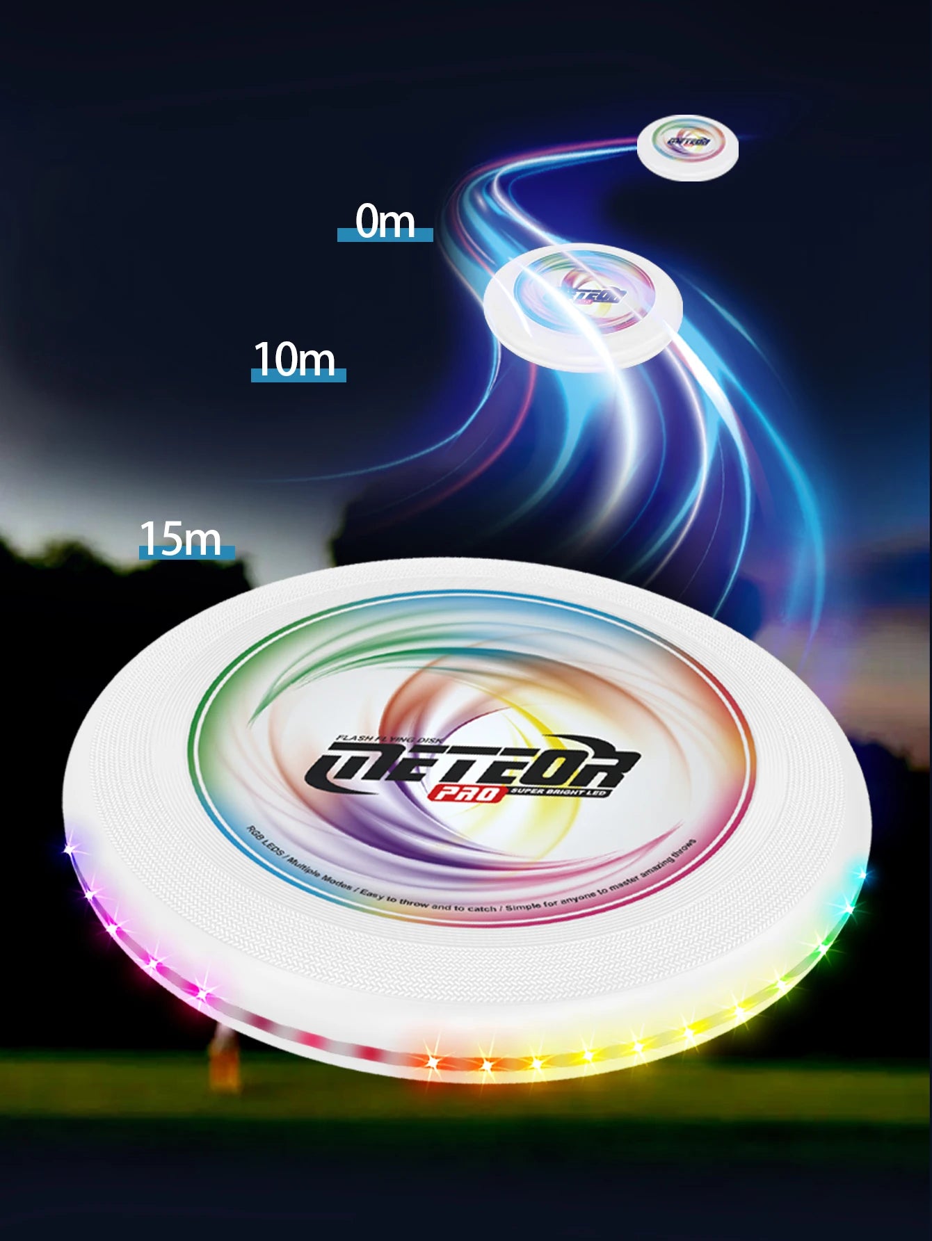 🌈 Glow Disk meteor Pro – LED Frisbee met Lichtshow TikTok nieuwste trend (Oplaadbaar)