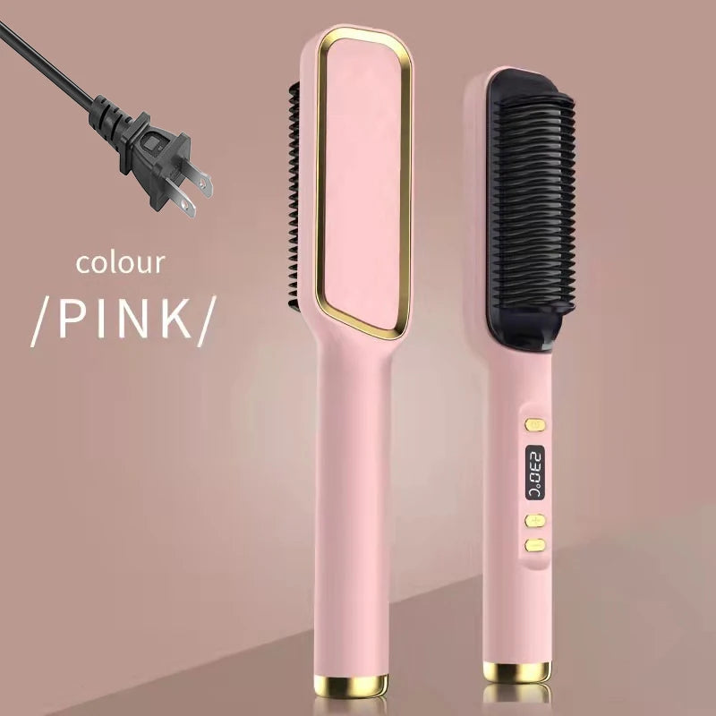 Nieuwste trend stijltang 2-in-1 Haar Stijler & Borstel – Steil & Glanzend Haar in 1 Minuut | Anti-Frizz & Hittebescherming