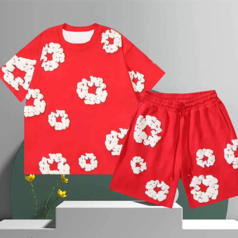 ☀️ GlowFlex Unisex flower Summer Tee – Casual, Luchtig & Trendy
