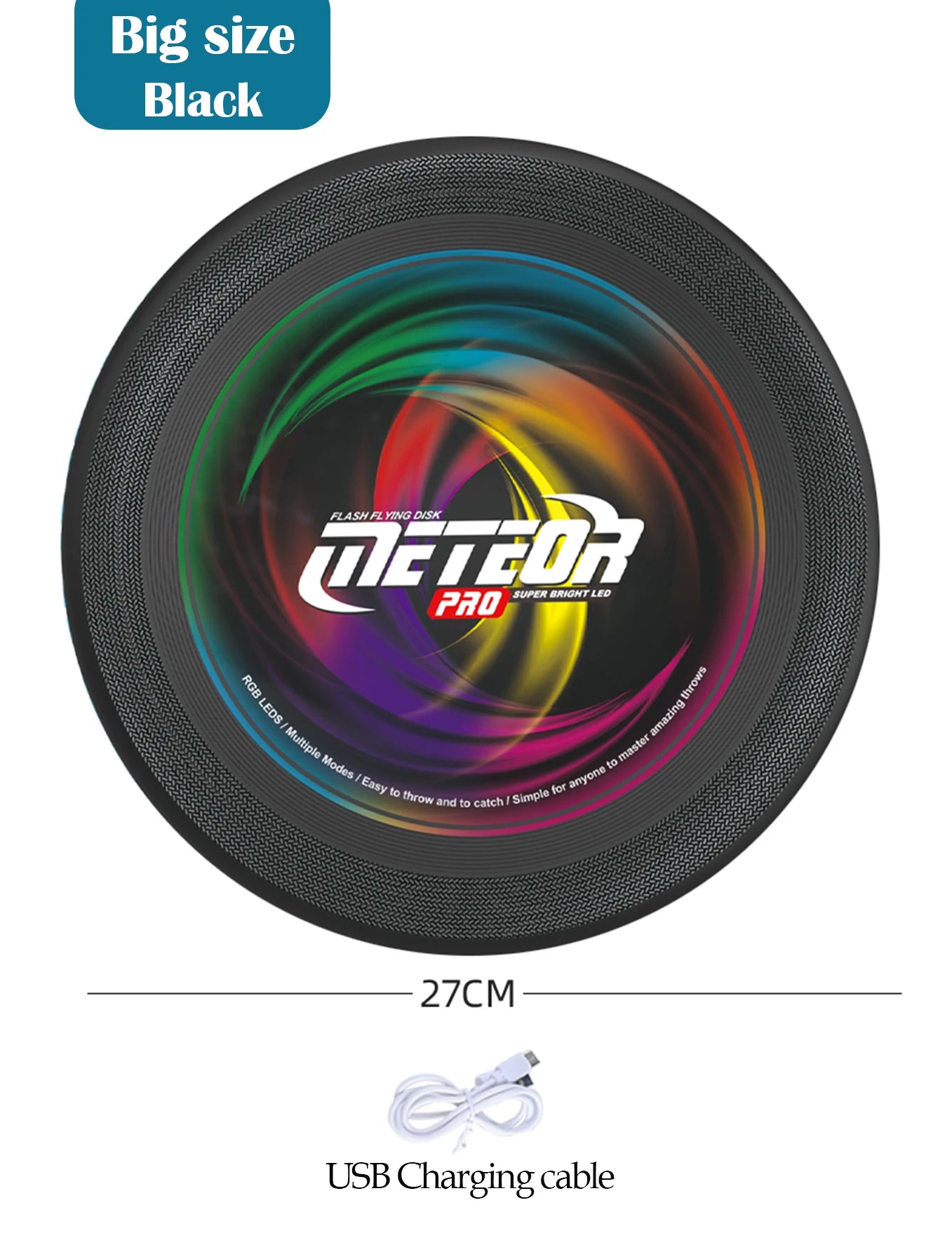 🌈 Glow Disk meteor Pro – LED Frisbee met Lichtshow TikTok nieuwste trend (Oplaadbaar)