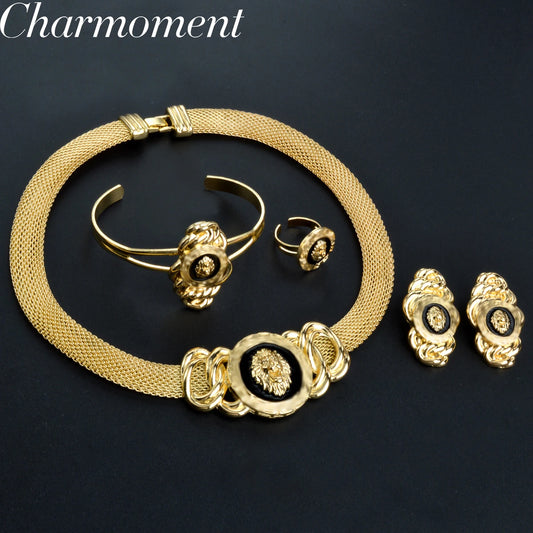 👑 Charmoment™ 18K Goudkleurige Sieradenset – Luxe Afrikaans/Italiaans Design (4-delig)