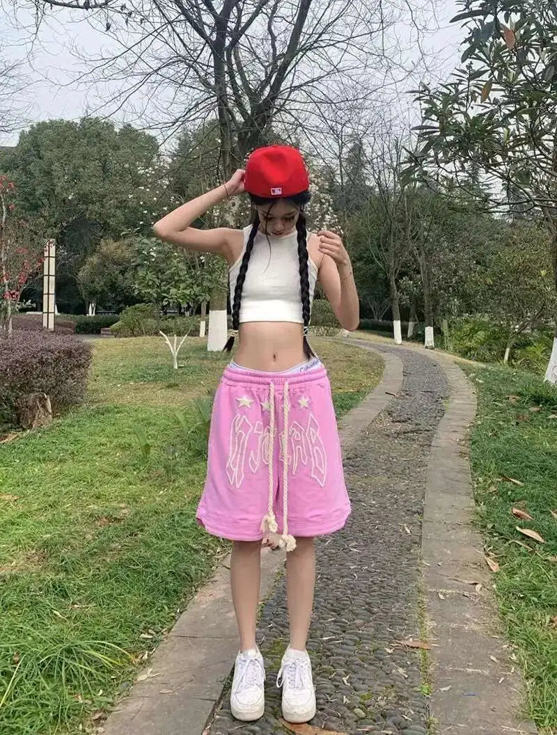 💗 StreetVibe™ Pink Wide-Leg Shorts – High Waist Summer Must-Have