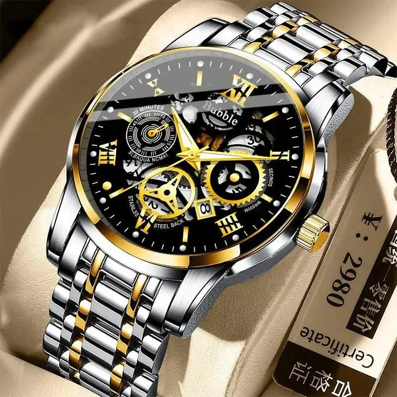 ⌚ GlowElegance Quartz Watch – Stainless Steel Luxe