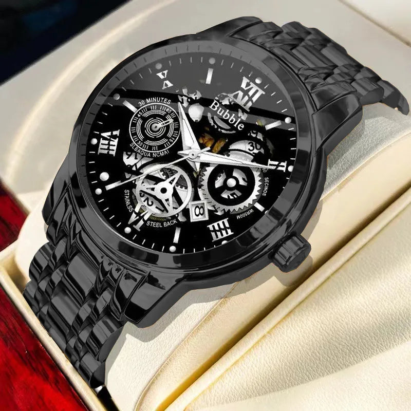 ⌚ GlowElegance Quartz Watch – Stainless Steel Luxe
