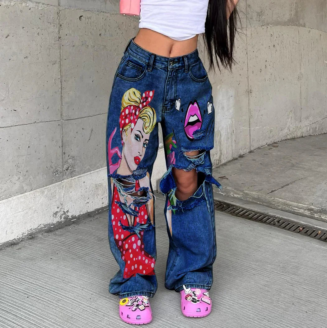 โจ Pop Art Statement Jeans โ Vintage Vibes x Girl Power ๐ฅ