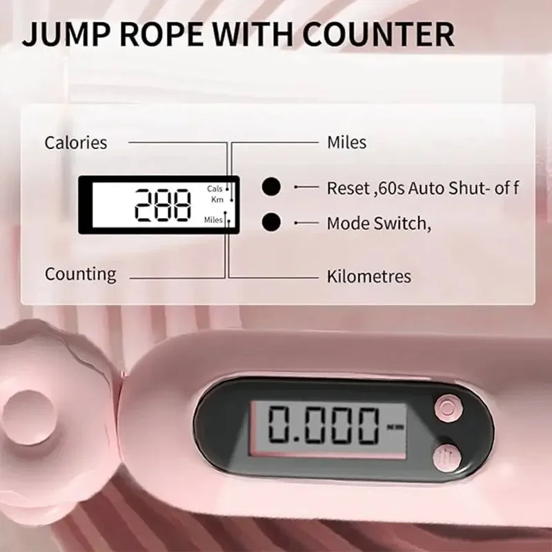 SmartFit Roze Springtouw met Teller – Jouw Fitness Buddy in Stijl