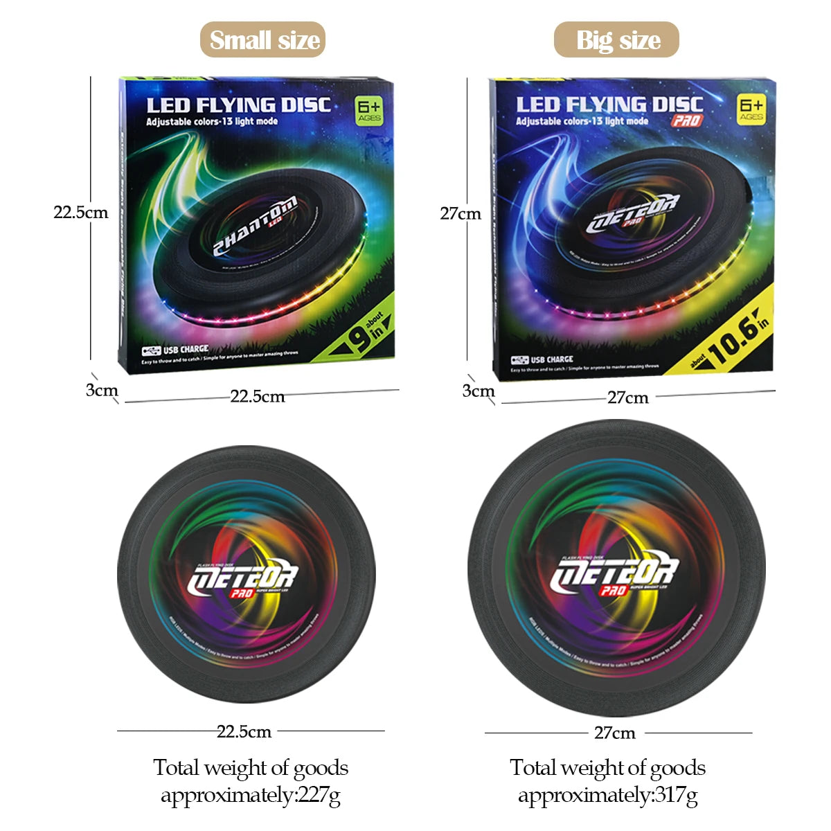🌈 Glow Disk meteor Pro – LED Frisbee met Lichtshow TikTok nieuwste trend (Oplaadbaar)