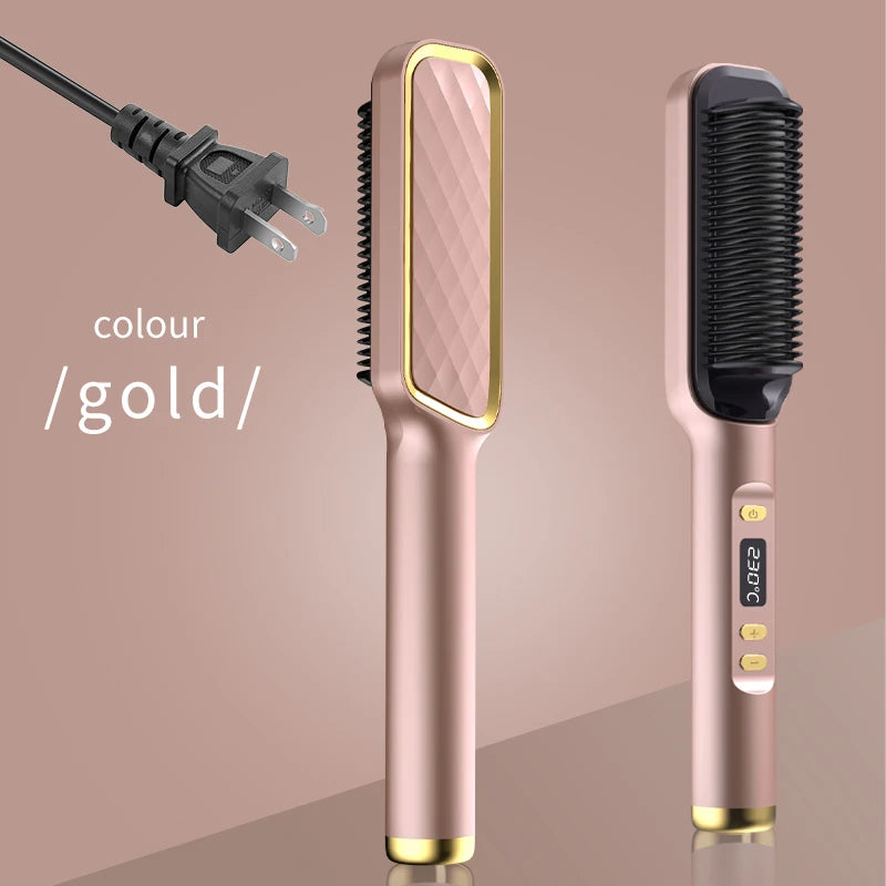 Nieuwste trend stijltang 2-in-1 Haar Stijler & Borstel – Steil & Glanzend Haar in 1 Minuut | Anti-Frizz & Hittebescherming