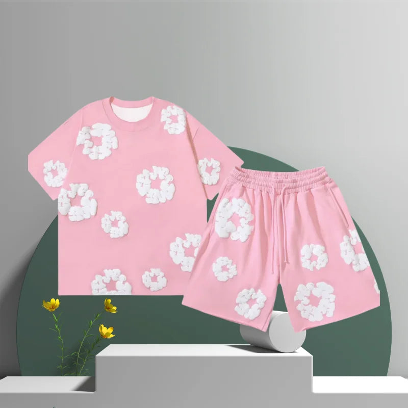 ☀️ GlowFlex Unisex flower Summer Tee – Casual, Luchtig & Trendy
