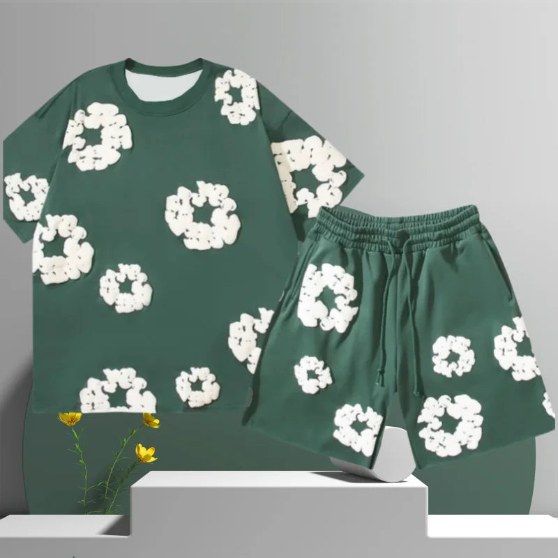 ☀️ GlowFlex Unisex flower Summer Tee – Casual, Luchtig & Trendy